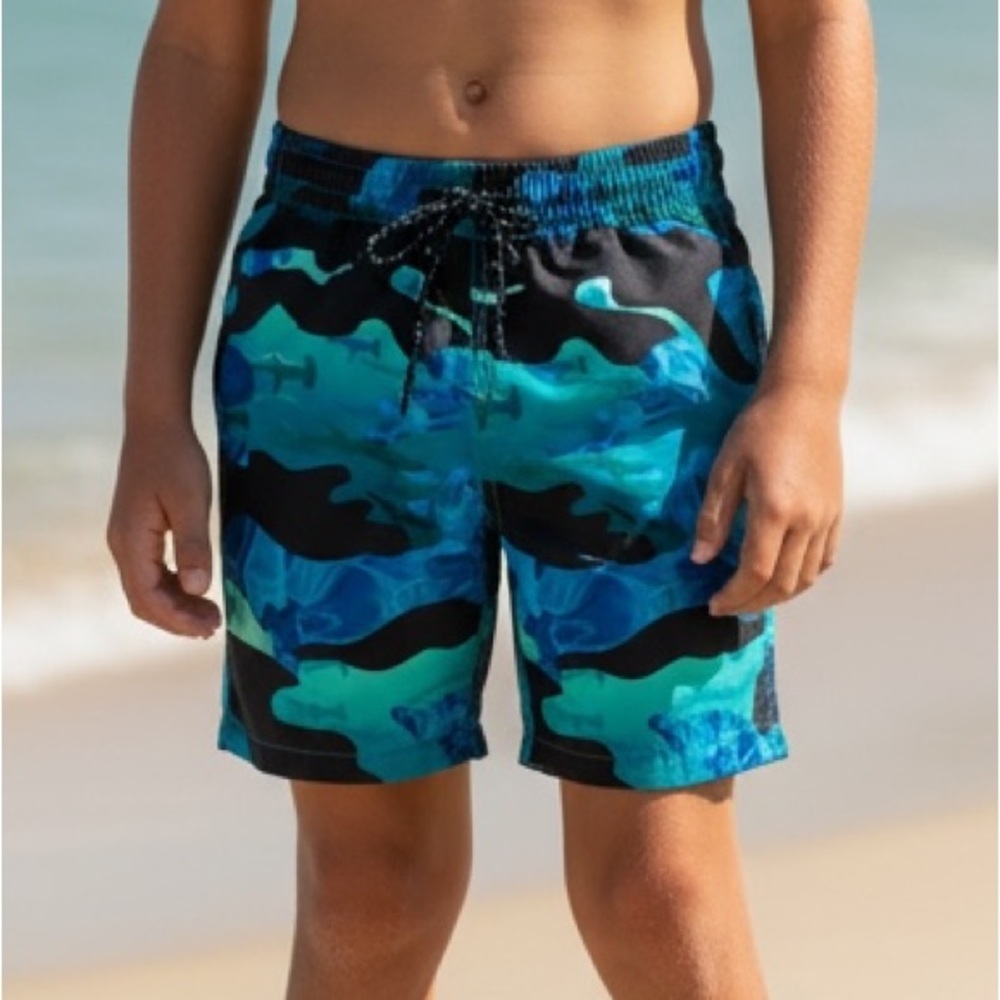 (NWT) Old Navy Graphic Swim Trunks for Boys, Large (8-10)